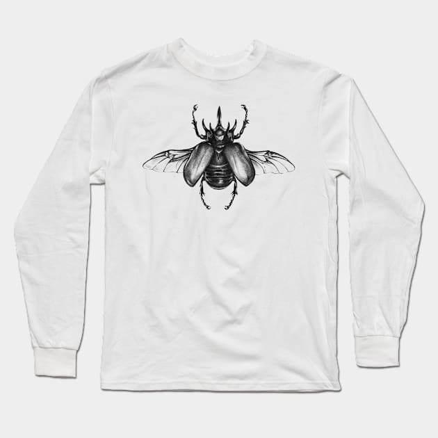 Rhinoceros beetle Long Sleeve T-Shirt by Ropear